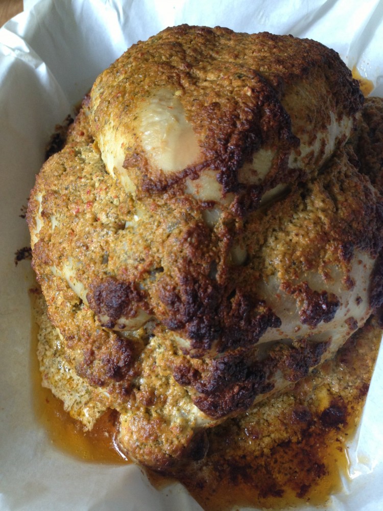 Chicken with herbed feta crust