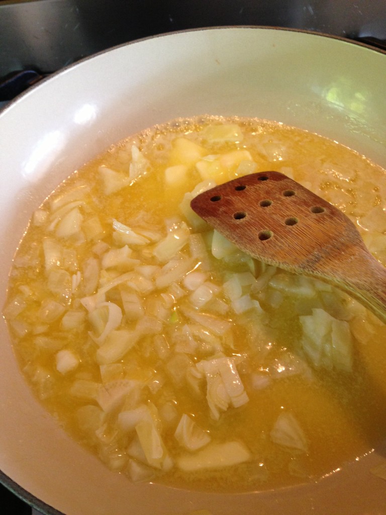 Onions cooking in butter