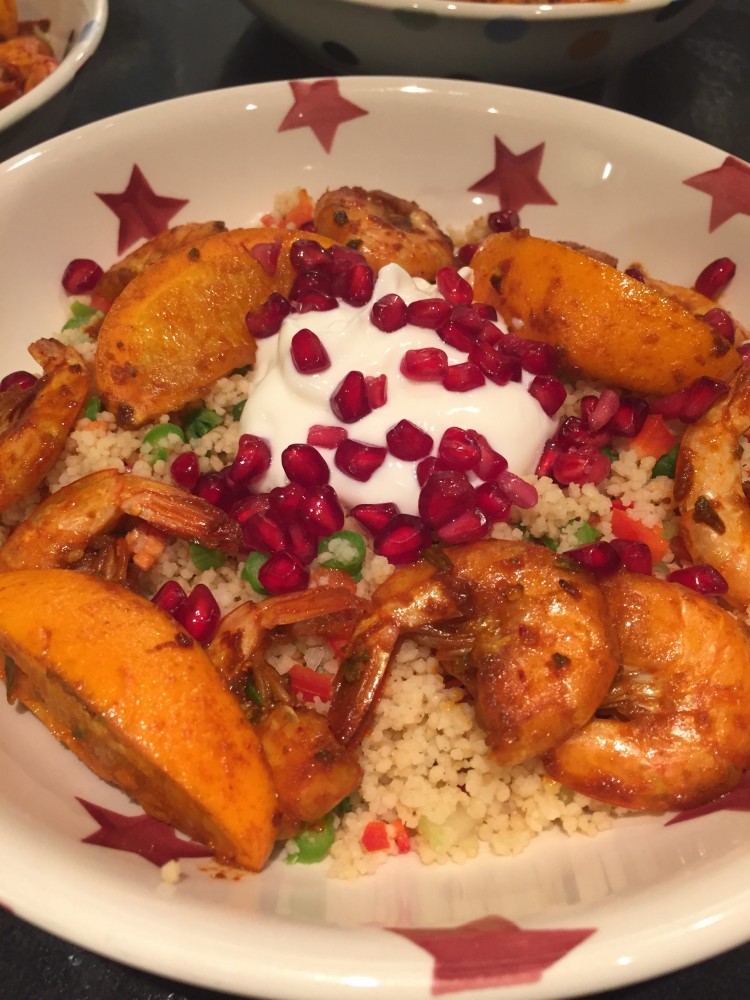 Moroccan Prawns, Cous Cous and Salsa